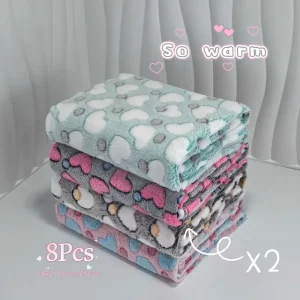 Flanelové deky pro psy a kočky – sada 8 ks