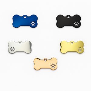 Psí známka s tlapkou – Kovová, s gravírováním