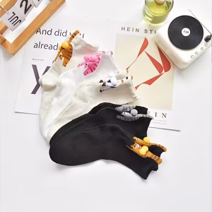 Alternative view of Dámské ponožky s kočičím motivem – 3D motiv