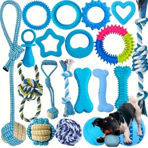 Odolná 9ks sada hraček pro psy – žvýkací a interaktivní
