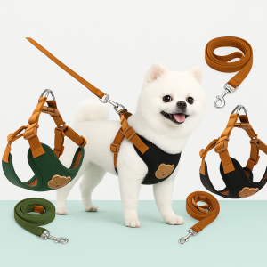 Postroj pro psy se vodítkem – Medvědí motiv, nastavitelný