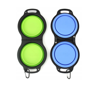 Skládací miska pro psy a kočky – dvojitá, 2×1, 2 l