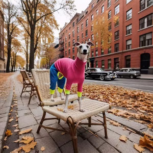 Alternative view of Barevný Teplý Overal pro Psy – Podzimní a Jarní Pletený Obleček