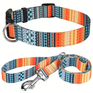 Nastavitelný obojek a vodítko pro psy – odolný nylonový set