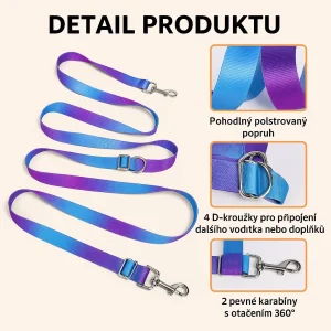 Hands-free nastavitelné vodítko pro psy – víceúčelové, pevné