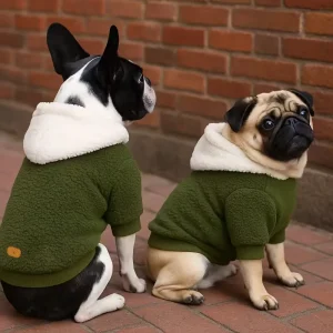Zimní Fleece Mikina pro Psy – Teplý Svetr s Kapucí, Měkký Podšitý Pulovr