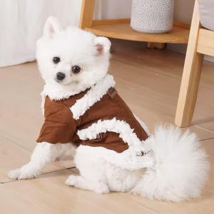 Alternative view of Zimní bunda pro malé psy – měkká teplá bunda s kožešinou, pohodlný zimní kabát pro malé a střední psy